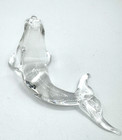 Art Glass Walrus Seal Clear Figurine Paperweight 2 x4 