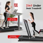 Foldable 2 In 1 Treadmill W  15  Auto Incline Walking Pad Running Machine