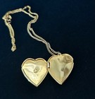 Vintage Disneyland Castle Souvenir Heart Locket Pendant With 18  Chain