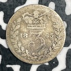 1865 Great Britain 3 Pence Threepence Lot f5269 Silver 