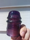 W c m  Co Rare Royal Purple Antique Glass Telegraph Insulator Nice Usa