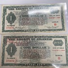 1933 The County Of Atlantic One Dollar Scrip 2 Consecutive Note
