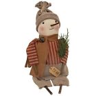 New Primitive Snowman Doll Thom Christmas 14 l X 5  W X 3 d  Winter Rustic Cloth
