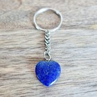 Lapis Lazuli Stone Handmade Heart Keychain