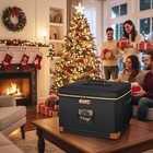 Deego Vinyl Record Storage Box With Lock  Fireproof   Water-resistant Record    