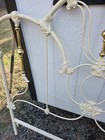 Reduced   Elliott s Designs White Cast Iron Brass Queen King Headboard Footboard
