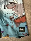 Quiksilver Boys Shark Fishing Boardshorts Swim Trunks Blue Approx Size 4
