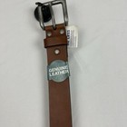 Mens Genuine Leather Belt Brown Tan Rustic Metal Buckle Size Medium New