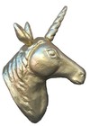 New Emily   Meritt X Pottery Barn Unicorn Bust Gold Wall Mount