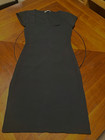 Size 4 Reformation Sylas Knit Dress  W Black Square Neck Cap Sleeve Midi Dress
