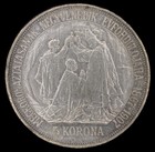 1907 Hungary 5 Korona - Francis Joseph I Coronation - Xf
