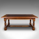 Vintage 8 Seat Country House Table  English  Oak  Refectory  Kitchen  Farmhouse