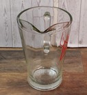 Budweiser Red Bowtie Label Clear Heavy Glass Beer Pitcher With Dimpled Base