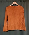 Vintage Nepal Boho Hippie Patchwork Orange Colorful Longsleeve Shirt Size Large
