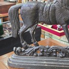  19th Century English Antique Cast Iron Horse Equestrian Mantel Piece  Doorstop 