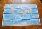 Physical   Political World Map- National Geographic 1975 2-sided Fold Up Map Vtg
