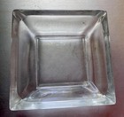 Vintage Heavy Clear Glass Ashtray 4 Lb Thick Square Cigar Cigarette Holder