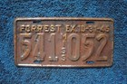 1945 Forrest County Mississippi License Plate
