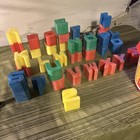 Vintage 1971 Mattel Tuff Stuff Blocks Letters Alphabet 39 Total