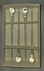 Vtg Clear Glass Cocktail Pick Set  Hand Blown Swizzle Sticks Bar Box 4 Picks