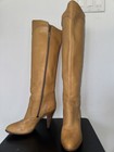 Vtg Sz 8 5 Wild Pair 70s 80s Tall Leather High Heel Dress  Boots Western Campus