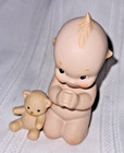 Vintage Kewpie Collectible Enesco 90 s Porcelain Stamped Rose O   neill Pray Teddy