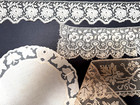 Lot - Antique Vintage Filet Lace Collar Lace Pieces Butterfly Doily