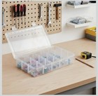 Plastic Organizer Box With Dividers  15 Large Grids  2pk Clear Comp 10 5x7x1 5  