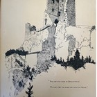Original 1921 Pen   Ink Illustration Milly Possoz Lord Byron Drachenfels Castle