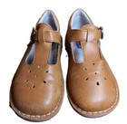 L amour Vintage-inspired Tan Leather T-strap Mary Janes Adustable Strap Sz 2 