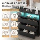 Storage Cabinet With Lights Bedroom Dresser Adjustable Led Side Cabinet 6 Drawer