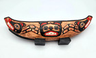 Vtg Pacific Northwest Coast Hand Carved Wood Dugout Canoe Haida Tlingit 13  Long