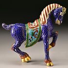 Chinese Antique Original Vintage Bronze Cloisonne Enamel Horse Figurine Statue