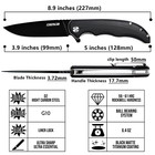 Oerla 8 9  Medium Size Folding Pocket Knife With D2 High Carbon Steel And Black