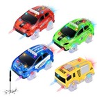 Glow In The Dark Race Car Tracks - 4 Pack With Led Lights   Screwdriver  Compati