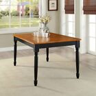 7 Piece Kitchen Dining Set Farmhouse Wood Table   6 Chairs Black   Cherry Oak