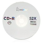 400 Smartbuy Cd-r 52x 700mb 80min Branded Logo Blank Media Recording Disc