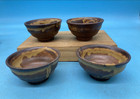 Korean Living National Treasure Lee Eun Koo 4pc Sake Cup Set Ochoko Tomobako Box