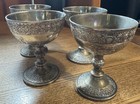 Set Of 4 Vintage Corbell   Co  Silver Plate Ornate Crest Goblets chalice 4 1 4 