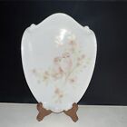 Antique Germany Porcelain Plate W bird In Flowers Hand-painted Mint pink8x5 5