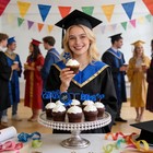 48 Pcs 2026 Graduation Cupcake Toppers - 6 Styles Cupcake Picks  Glitter Class  