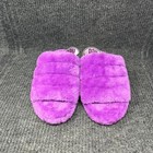 Ugg Fluff Yeah Slippers Slides Sandals Slingback Purple Fur Women   s 8 1095119