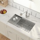 Lordear 33 In  X 19 In  Undermount Single Bowl 16g Ss Workstation Kitchen Sink