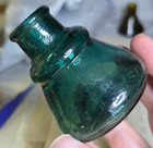 Rare Medium Teal Blue Carter   s 1897 Emb Hand Blown Cone Ink Bottle Made In Usa
