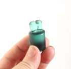 Antique Blue Aqua Teal 7  Apothecary Glass Bottle W  Interesting Ground Stopper