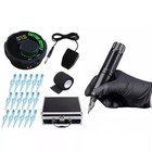 Tattoo Kit Rotary Pen Machine Cartridge Needle Color Ink Power Supply Compatible