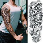 8 Sheets Fake Tattoo Sleeves Full Arm Stickers Temporary Tattoo For Men Women