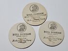 3 Antique Vintage Bull Durham Tobacco Plug - Pouch String Tags Jbt 5