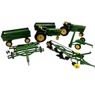 John Deere Ertl Collectible Vintage Farm Toy Tractors And Implements-lot Of 7 
