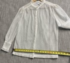 Sezane Cream Embroidered Lace Diamond Sheer Puff Sleeve Blouse 32 Romantic Boho 